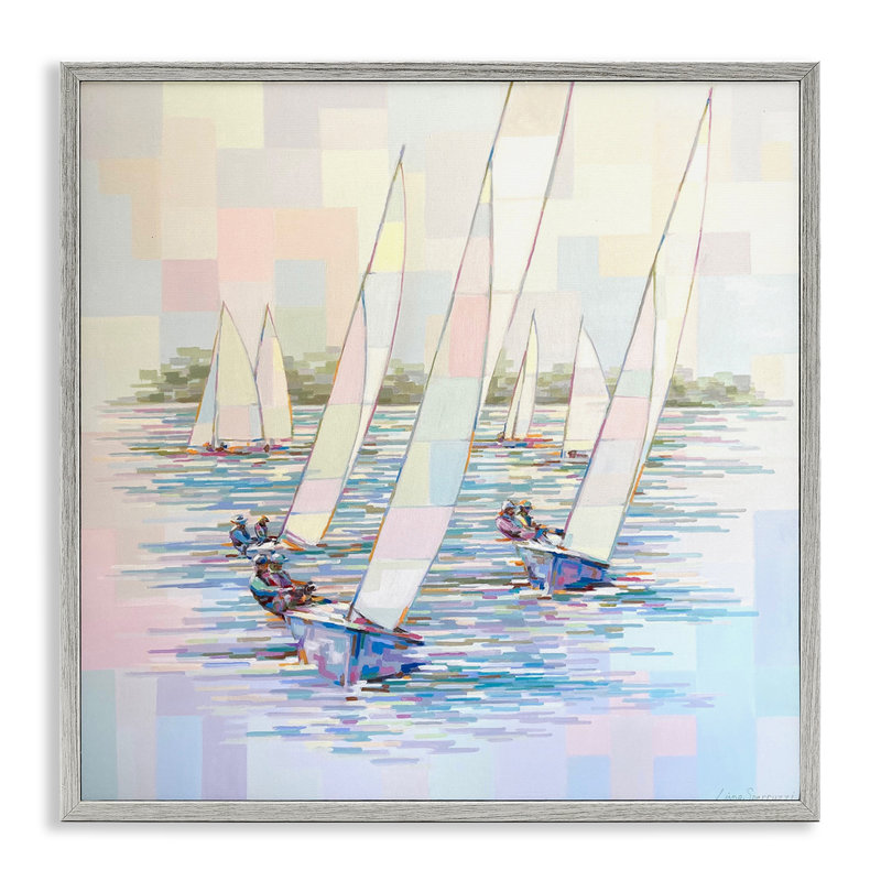«Stay the Course», art de la giclée encadrée par bateau, design par Linda Sperruche, H 24 po x l 24 po
