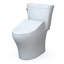 Toilette allongée deux pièces à double chasse 1,28 et 0,9 GPF avec siège de bidet C5 TOTO® WASHLET® + Aquia IV®, blanc coton