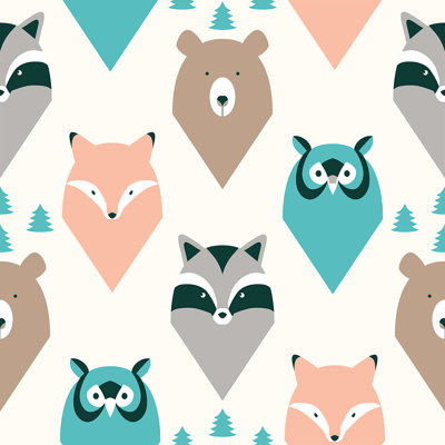 Panneau de papier peint adhésif et colle forest baby Warba