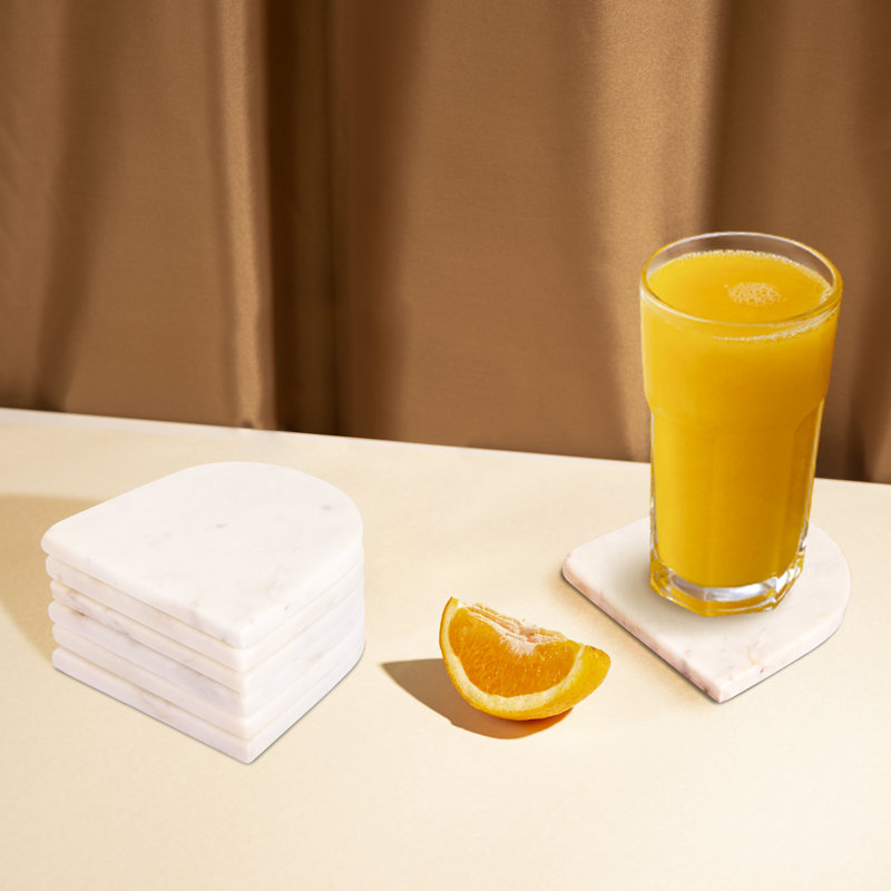 Marble U-Shaped 6 Piece Coaster Set