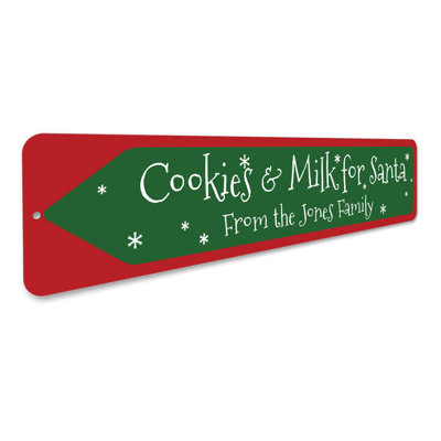 Cookies and Milk for Santa Aluminum Sign