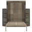 Lit escamotable double rotatif avec armoire murale cachée, 2 tablettes à 3 niveaux, bureau convertible et rangement, gris-955459755
