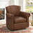 Genuine Leather Wingback Swivel Chair-150645433