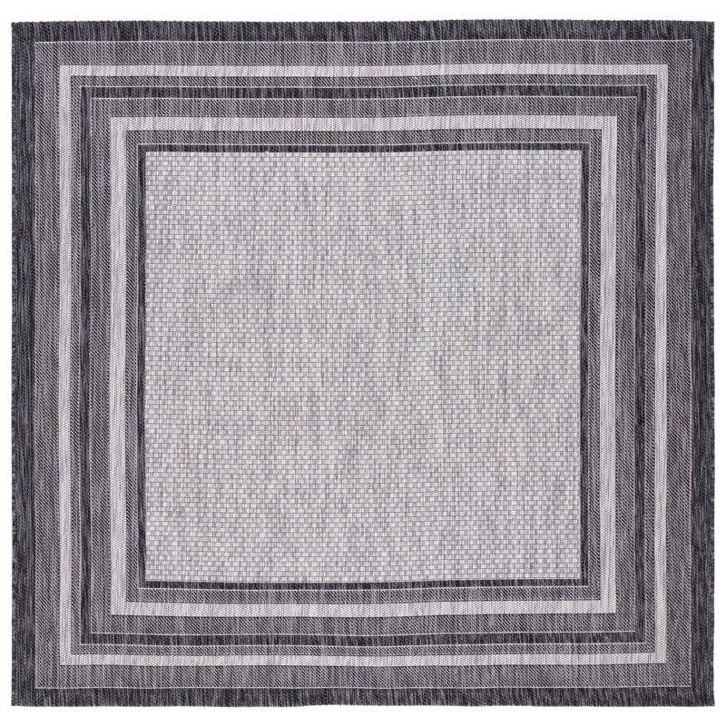 Tapis gris clair / noir Hance, Carré 6 pi 7 po