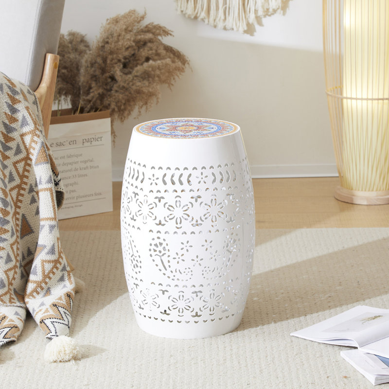 Table d'appoint Boho, Blanc