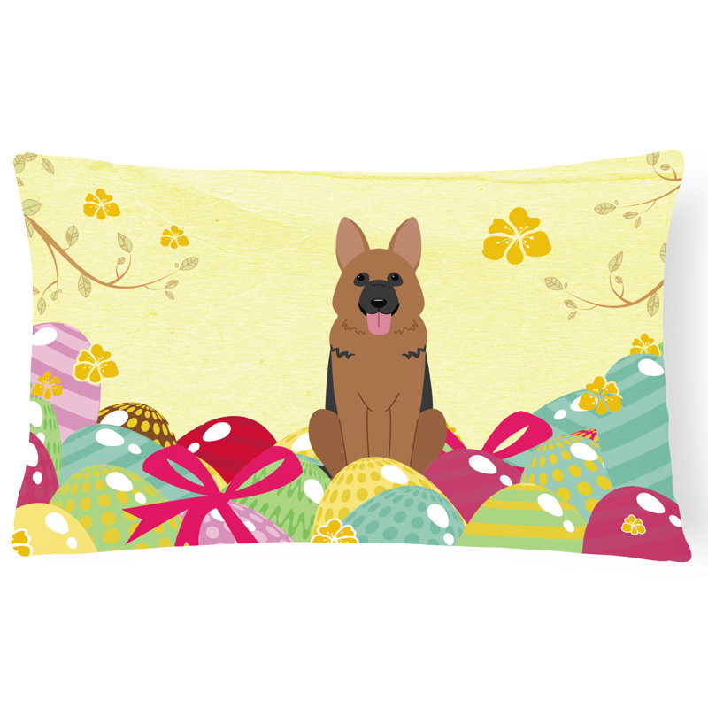 Coussin lombaire berger allemand pâques œufs