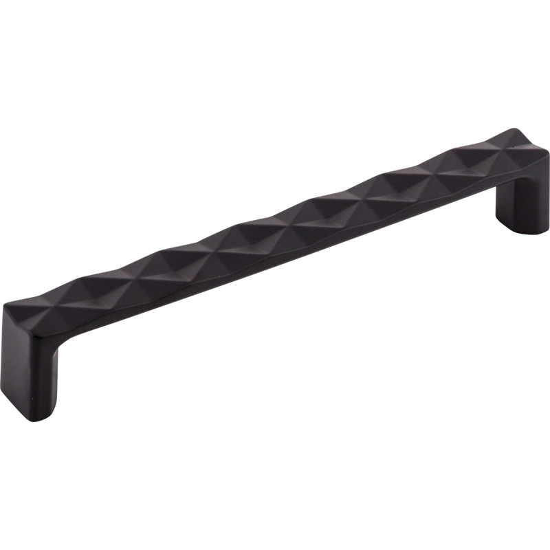Quilted 3 3/4" Center to Center Bar pull, 6 5/16" Center to Center, Black