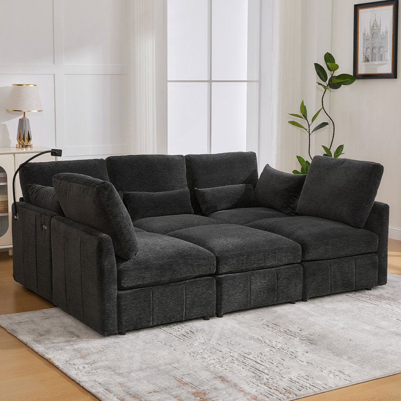 Canapé modulaire Modern, Chenille noir