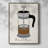 French Press Framed Print - Solid Wood