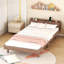 Structure de lit simple en noyer avec plateforme fonctionnelle, stable et élégante - jolie apparence-361512400