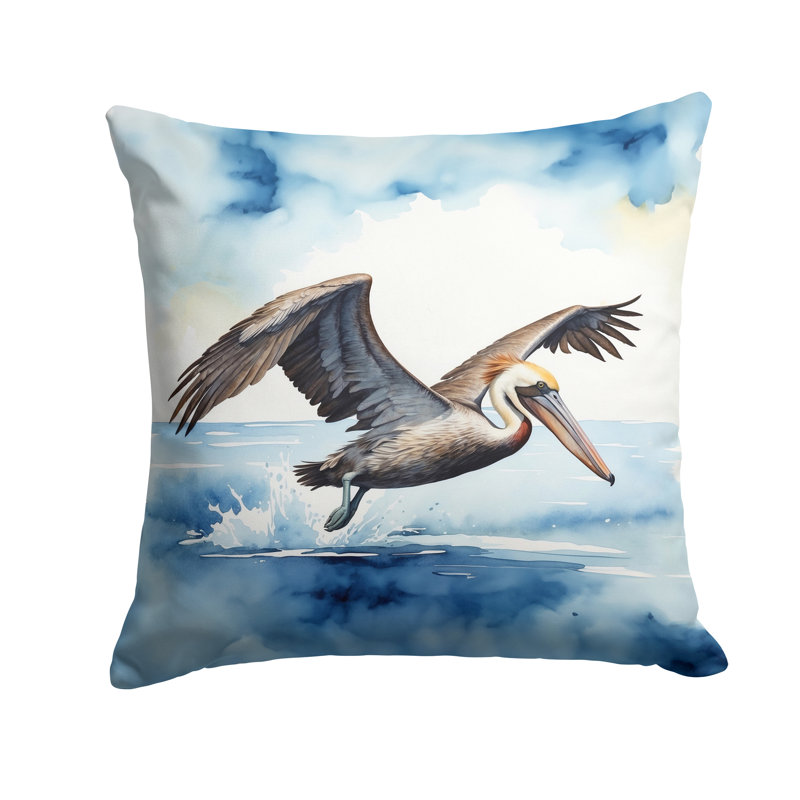 Pelican Diving Throw Pillow, Square 14"