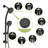 Multi Function Dual Shower Head - Shower System With 4.7" Rain Showerhead, 8-Function Hand Shower, Adjustable Slide Bar-126529137