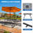 72" W Rectangular Metal Outdoor Picnic Table with Umbrella Hole-1367122825-1366873464