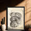Reproduction d'art encadré noir rétro avec trois chats endormis-276710460