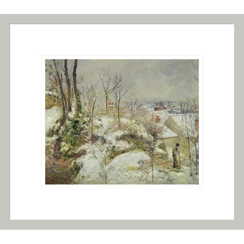 «Snow Scene» par Camille Pissarro, impression giclée sur cadre, 13.75" H x 15.56" W