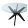 Vosburg Round Glass Top Solid Wood Base Dining Table