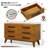 LECY Acacia Legacy Solid Wood Dresser with 6 Drawers Double Dresser-451199593