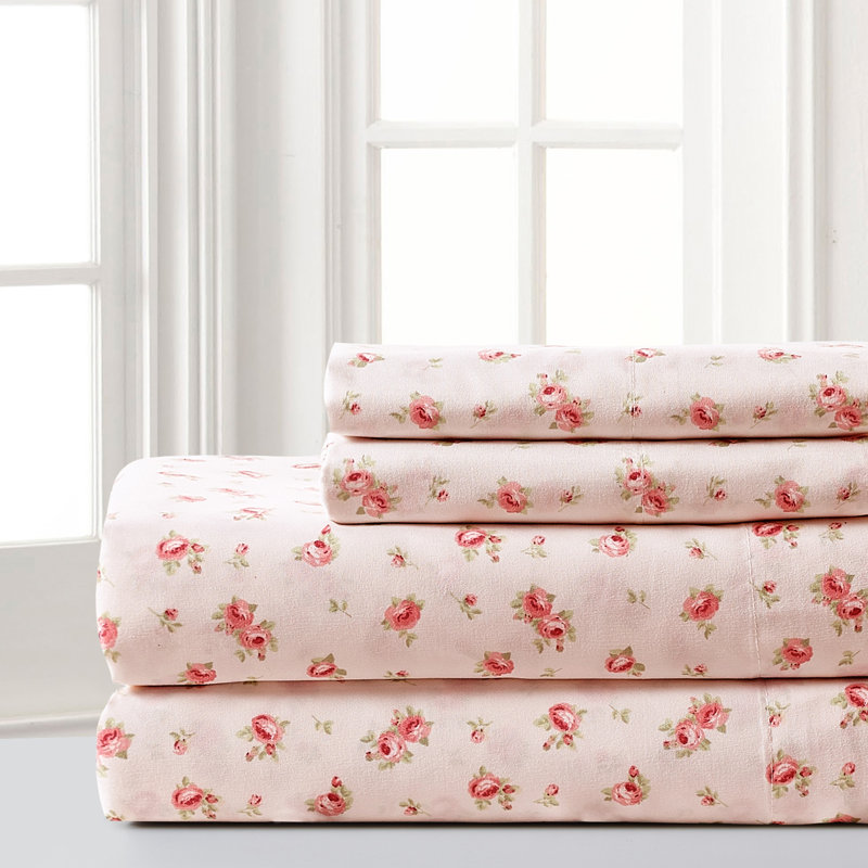 Modern Threads  Silky Soft Microfiber Wrinkle Free Sheets Luxurious Microfiber Bed Sheets, Blush Floral