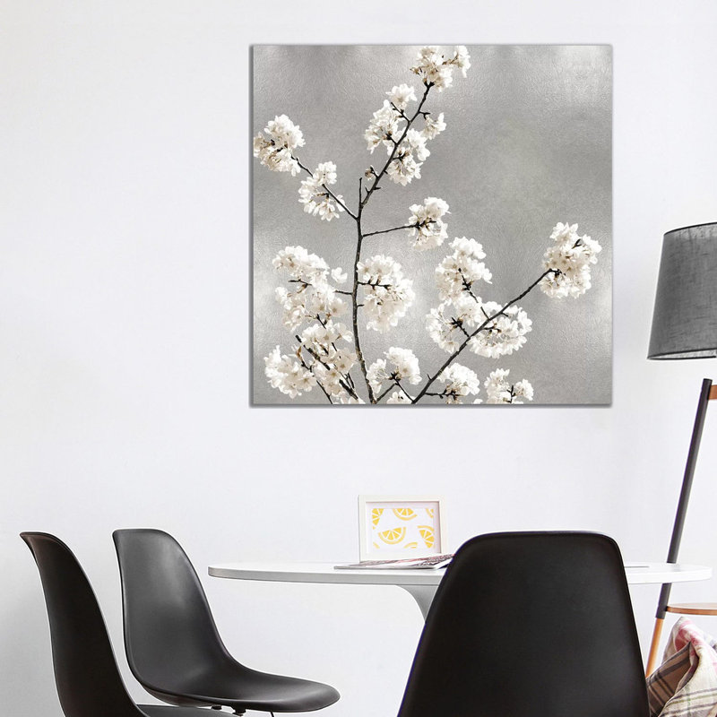 Silver Blossoms I 1 Piece Wrapped Canvas Wall Art, 93.98cm H x 93.98cm W x 3.81cm D