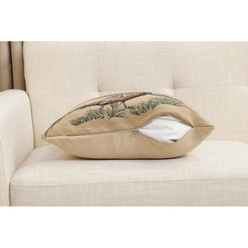 Pheasants Facing Right European Cushion Covers, Beige/Blue/Brown/Green Pheasants 2