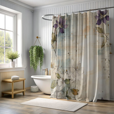 Papier vieilli - Rideau de douche Premium