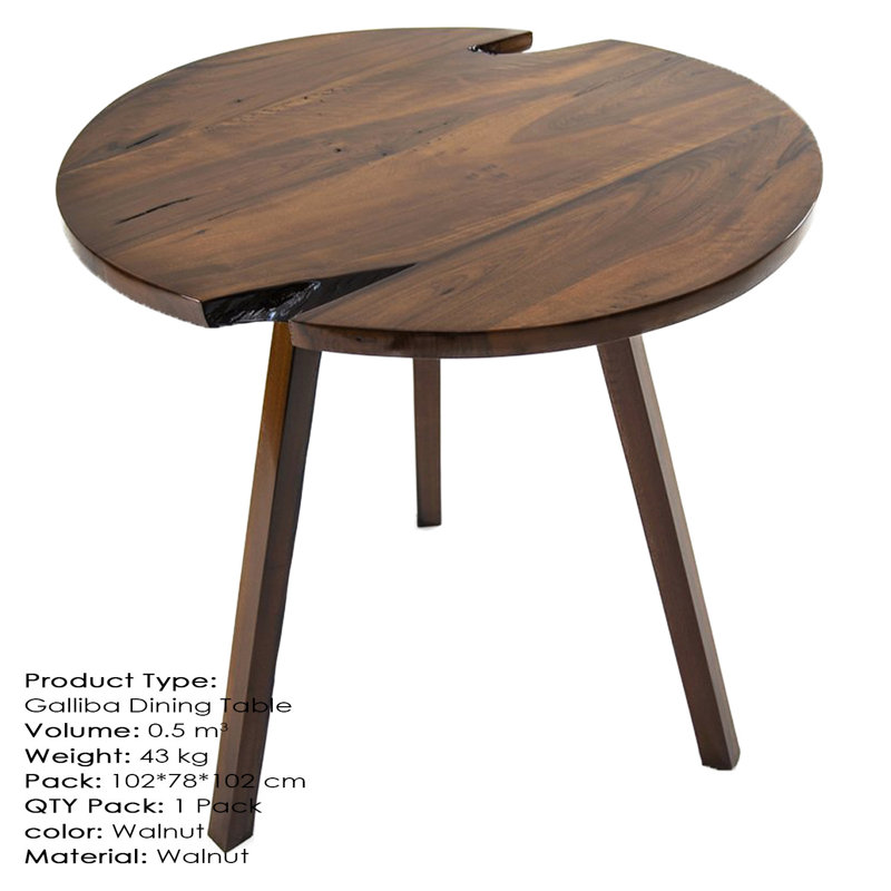 Hochstetler Round Restaurant Table, H76 x L100 x W100cm