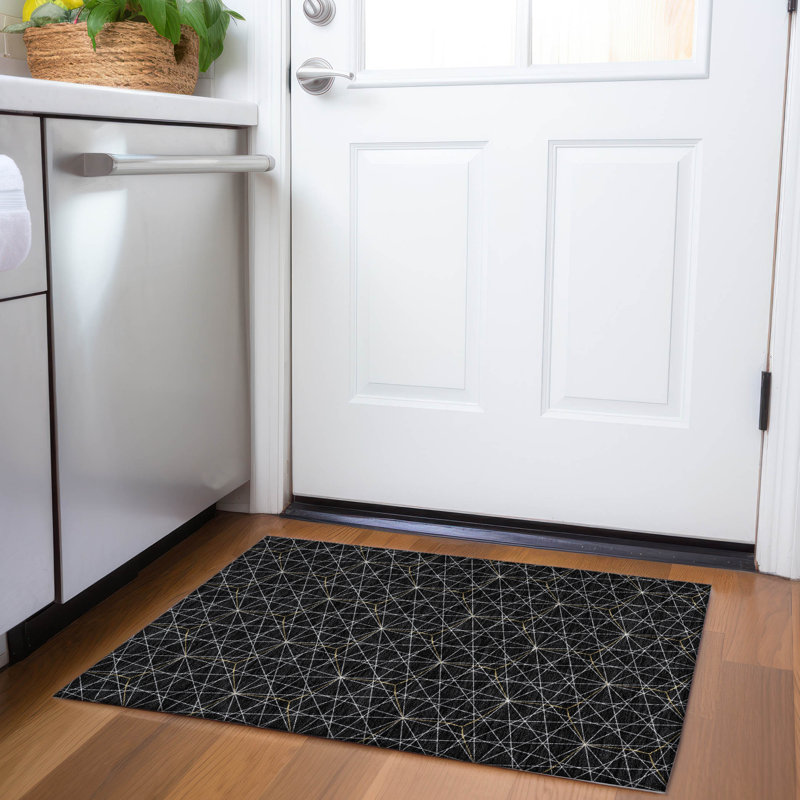 Premium Machine Washable Naglee AMF987 Geometric Rug, Rectangle 1'8" x 2'6"