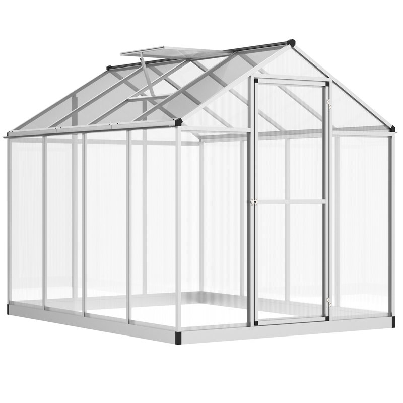 Outsunny 8' x 6' Clear Polycarbonate Walk-In Greenhouse