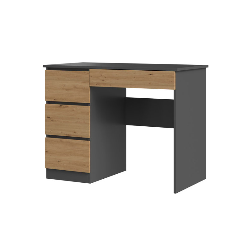 Eufelia Computer Desk, Left, Black/Walnut