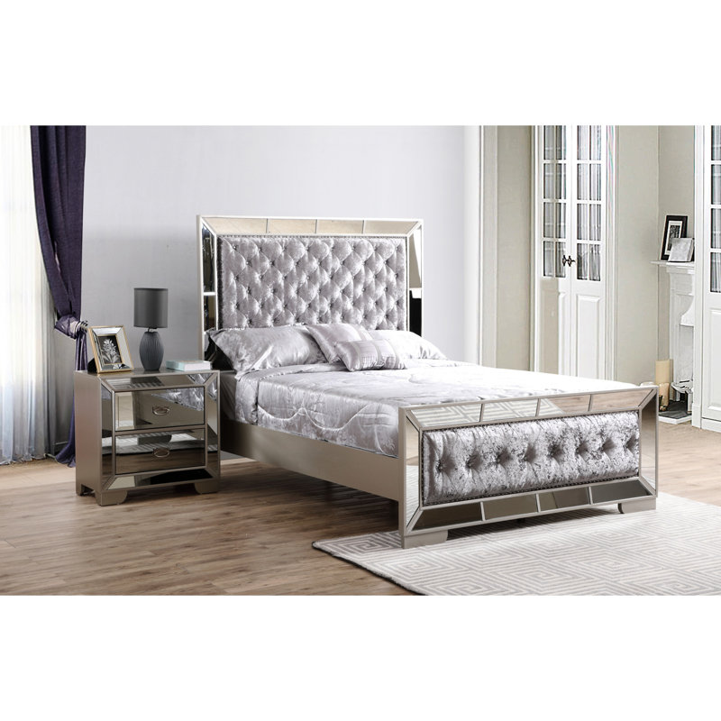 Stylish Silver Champagne Full Bed