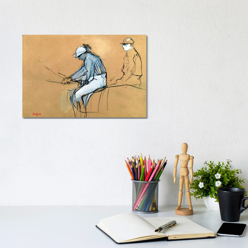 Jockeys by Edgar Degas - Wrapped Canvas Painting, 20.32 cm H x 30.48 cm W