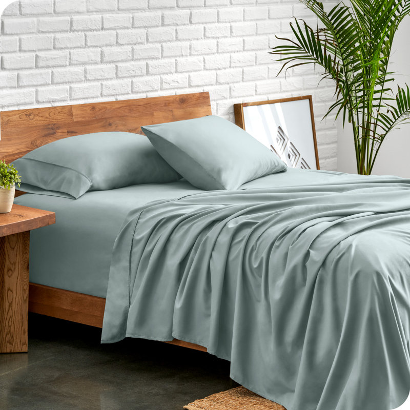 Ensemble de draps en microfibre Bare Home, Ensemble de draps pour lit double + un drap-housse, Olive