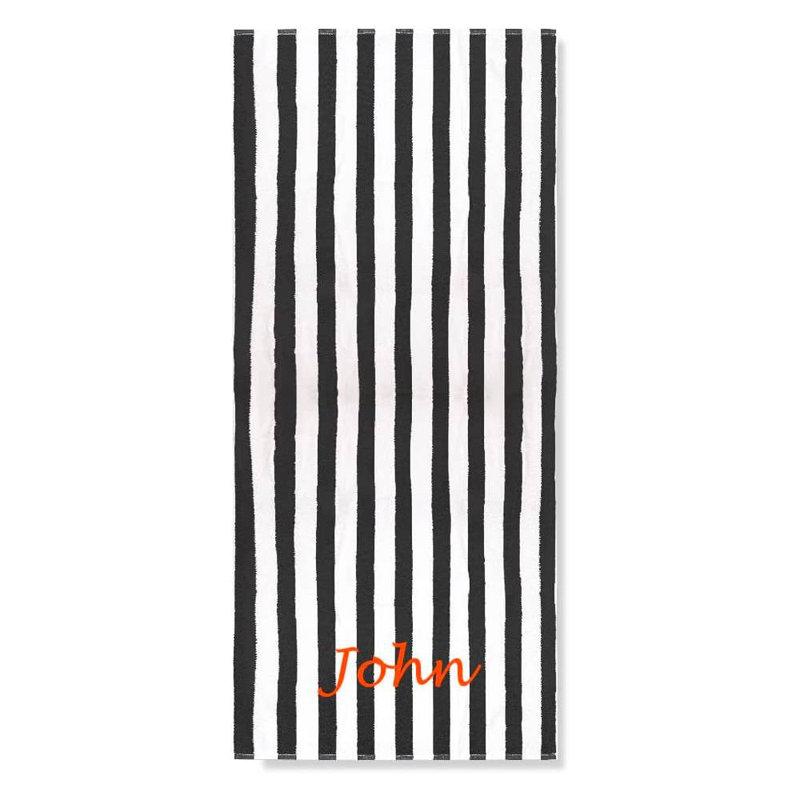 Ayomipo Cotton Beach Towel, Black, Yes