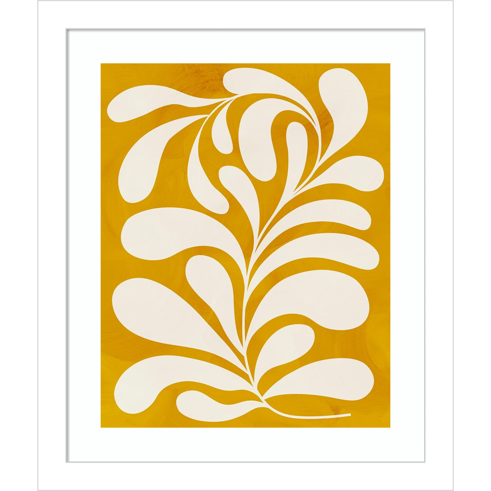 Lomi "Goldenrod I" Print by Grace Popp, 13" H x 11" W x 1" D, White