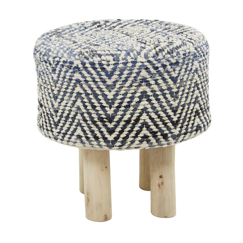 Tabouret d'appoint en bois Ahamad, Bleu