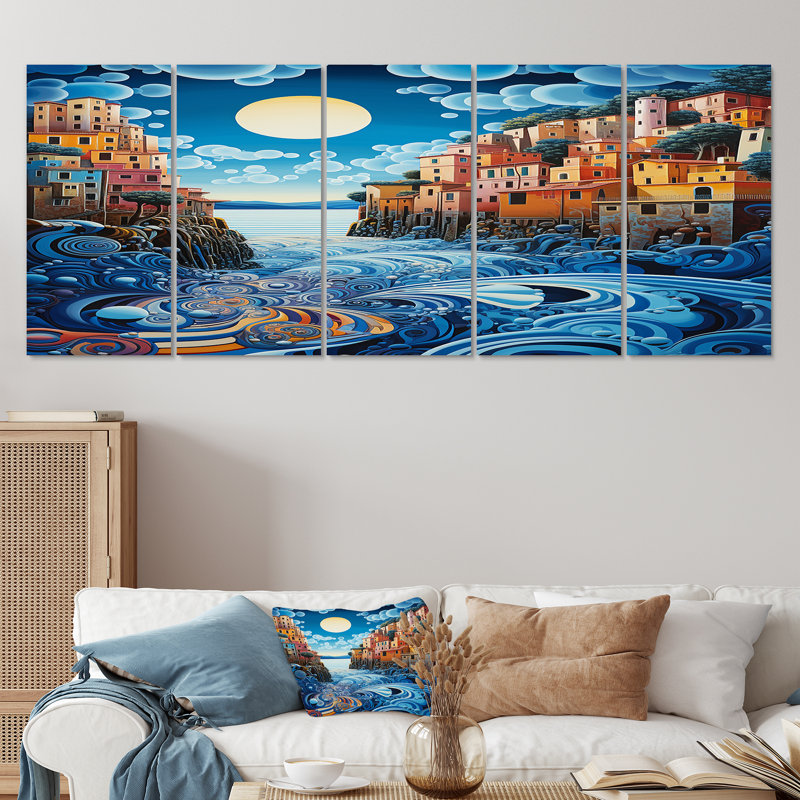 Roundtree - River, art mural pour le salon, 5 pièces, H 28 po x l 60 po