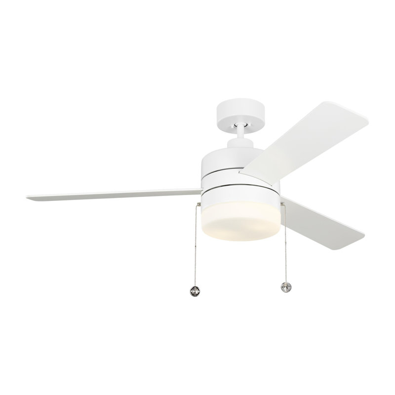 52'' Ceiling Fan with LED Lights, Matte White