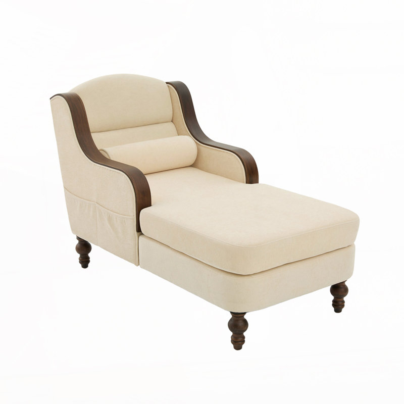Chaise longue surdimensionnée en chenille, Beige