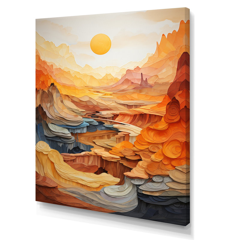 Isold Bold Landscape Canyon Desert II - Canyon, art mural, Toile tendue, H 20 po x l 12 po x P 1 po