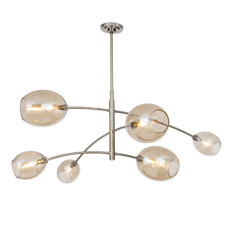 Artemis Chandelier, Polished Nickel, Champagne