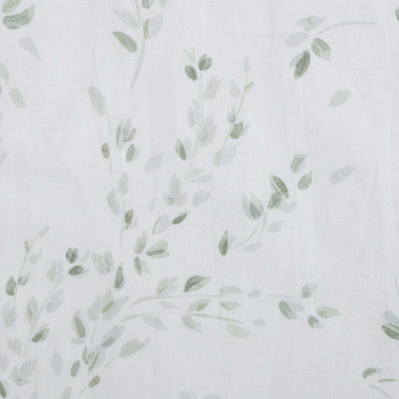 Calvin Klein Printed Sateen Cotton Sheet Set, King Sheet Set with 2 Pillowcases, Solid Green