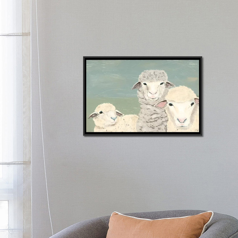 «Bashful Sheep II» par Jade Reynolds - Estampe numérique sur toile tendue avec châssis, H 18 po x l 26 po x P 1,5 po