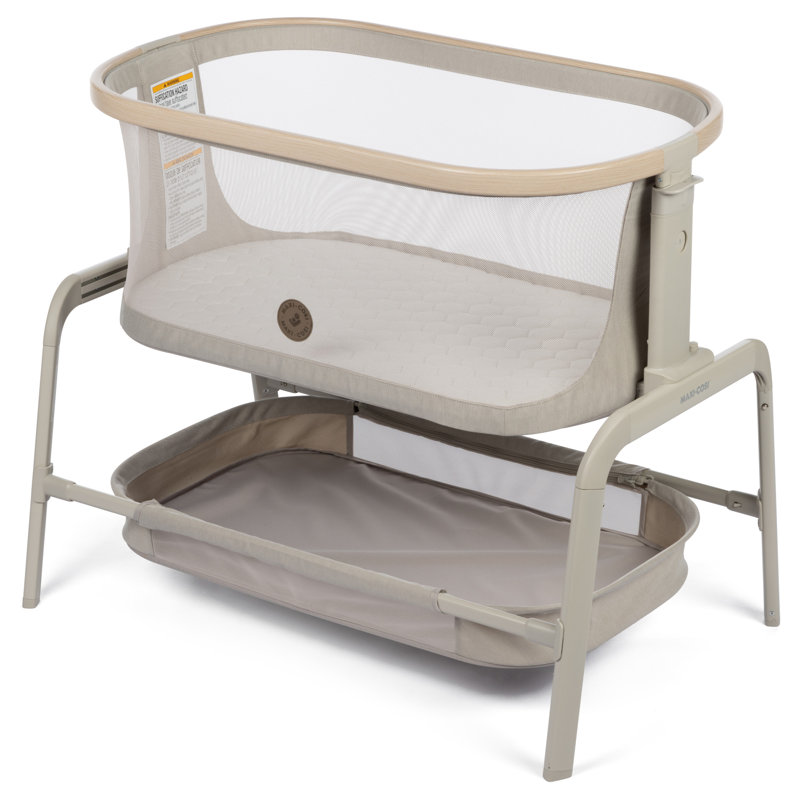 Iora Bedside Crib with Mattress, Beige