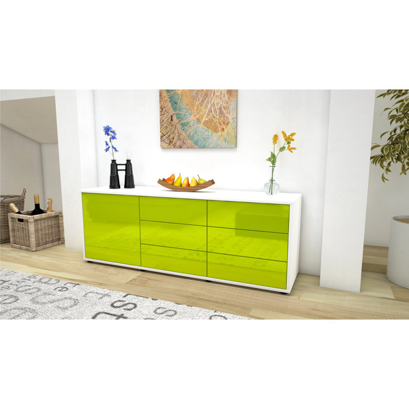 Wyant TV Stand for TVs up to 60", High-gloss Green / Matte White