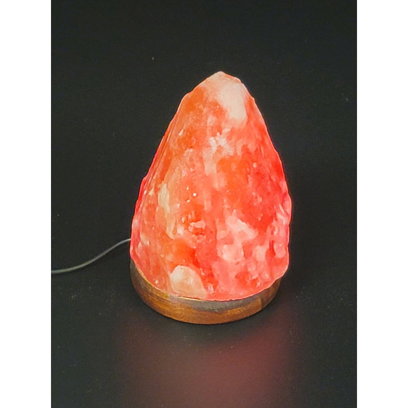 Lampe à sel de l'Himalaya de forme naturelle à changement de couleur multicolore, ampoule à DEL de 3 watts et base en bois, lampe au sel naturelle fabriquée à la main pour le meilleur cadeau et le meilleur décor, aucune installation requise