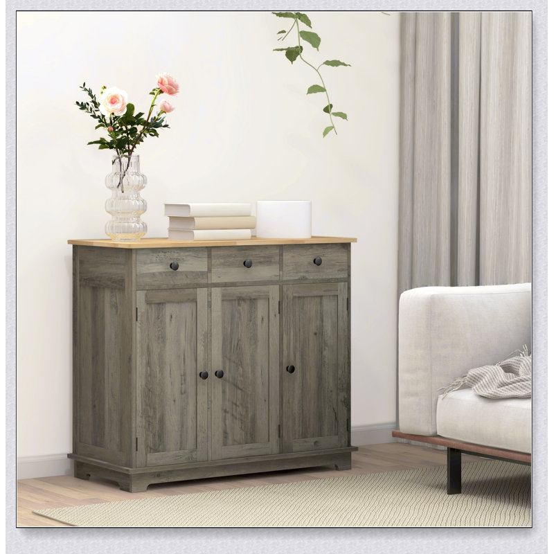 Armoire d'appoint avec tiroir, Gris