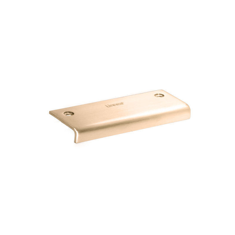 Top Mount Cabinet Finger Edge Pull, Satin Brass, 7 2/25"