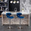 Tabouret de bar pivotant rembourré en velours, ensemble de 2-180099102