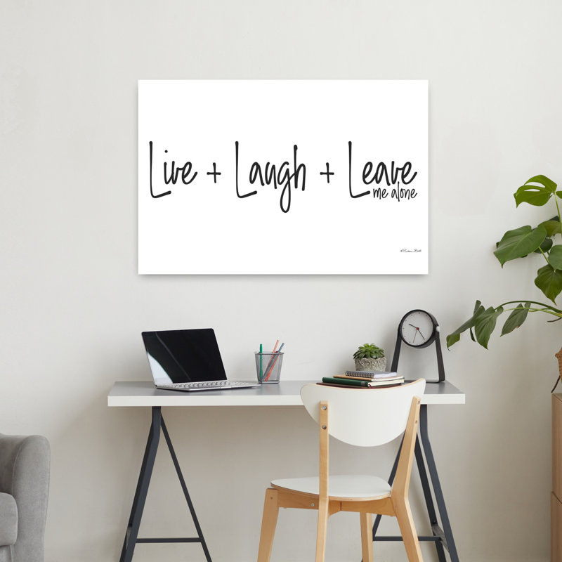 Art contemporain abstrait Live Laugh laissez-moi seul, H 24 po x l 36 po