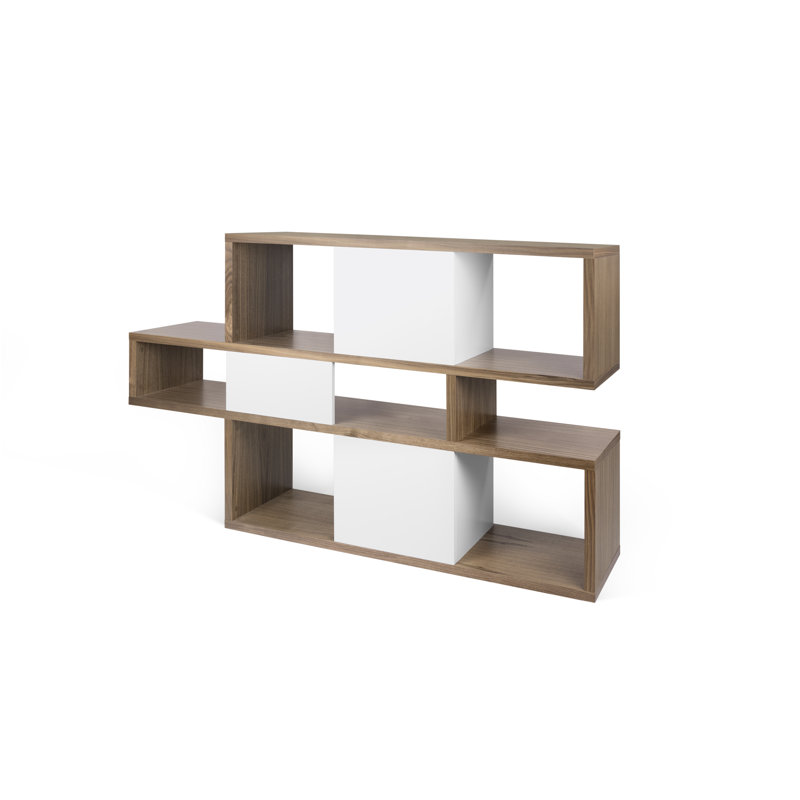 Geometric Bookcase, Walnut / Matte White